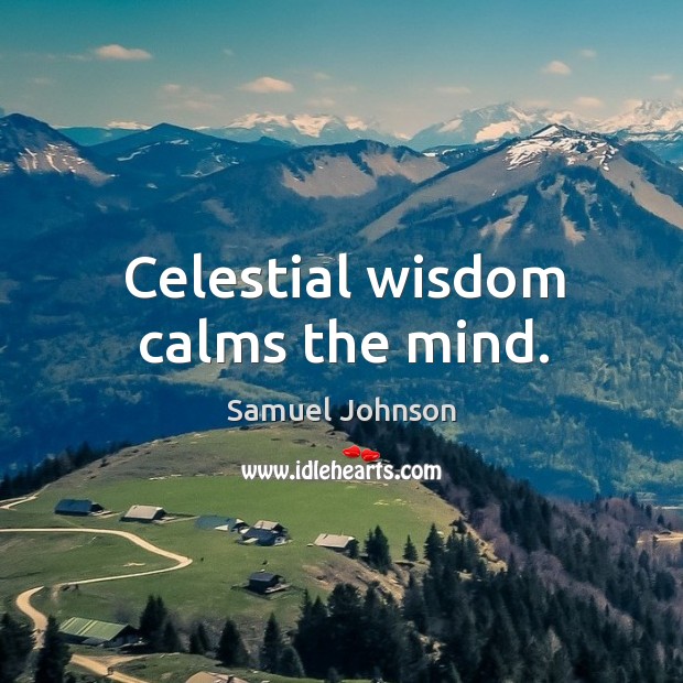 Celestial wisdom calms the mind. Image