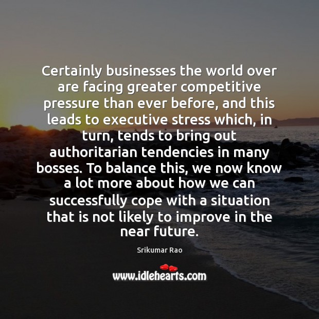 Certainly businesses the world over are facing greater competitive pressure than ever Srikumar Rao Picture Quote