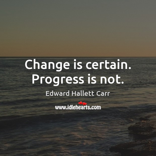 Change is certain. Progress is not. Change Quotes Image