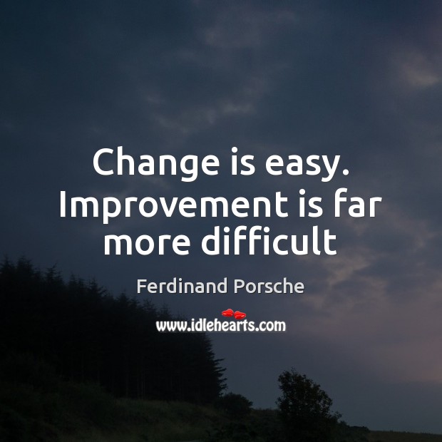 Change is easy. Improvement is far more difficult Change Quotes Image