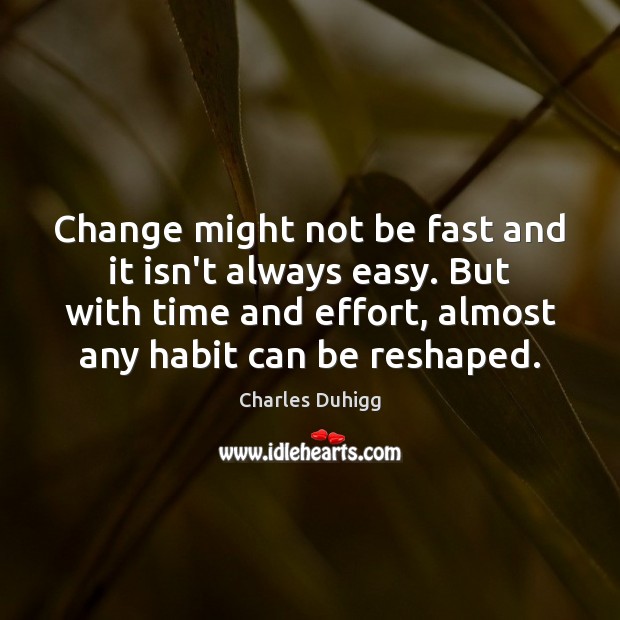 Change might not be fast and it isn’t always easy. But with Charles Duhigg Picture Quote
