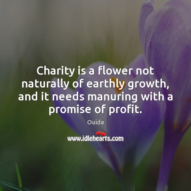 Charity is a flower not naturally of earthly growth, and it needs Charity Quotes Image