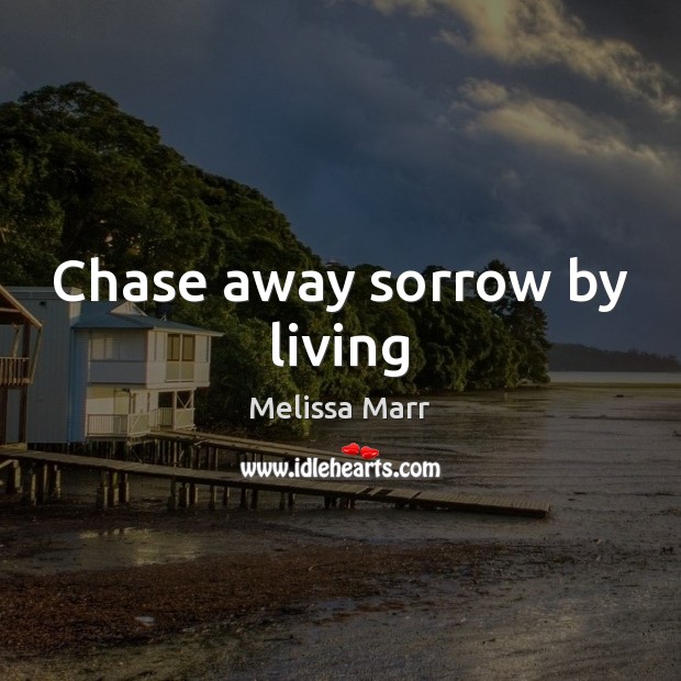 Chase away sorrow by living Melissa Marr Picture Quote