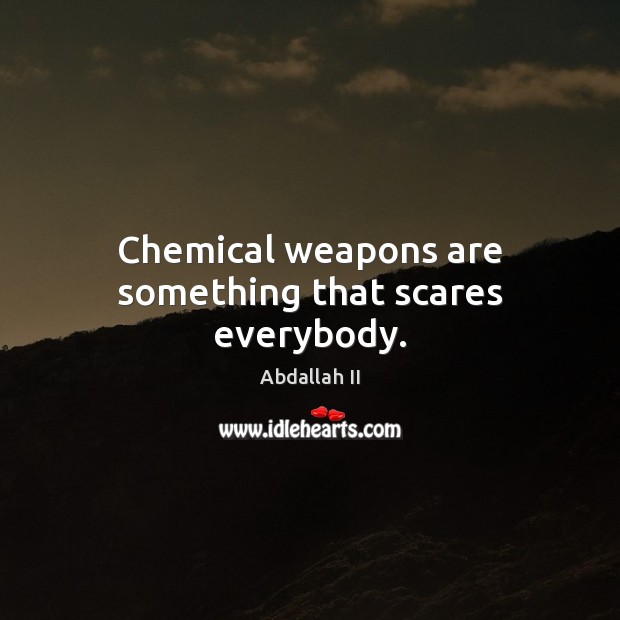 Chemical weapons are something that scares everybody. Abdallah II Picture Quote