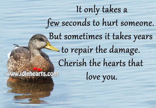 Cherish the hearts that love you. - IdleHearts
