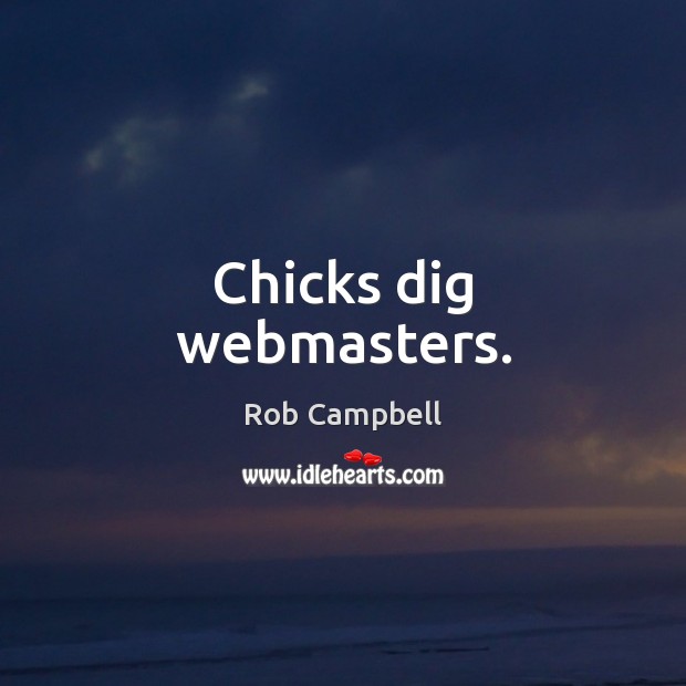 Chicks dig webmasters. Rob Campbell Picture Quote