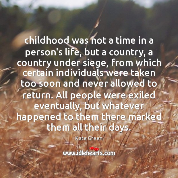 Childhood was not a time in a person’s life, but a country, Image