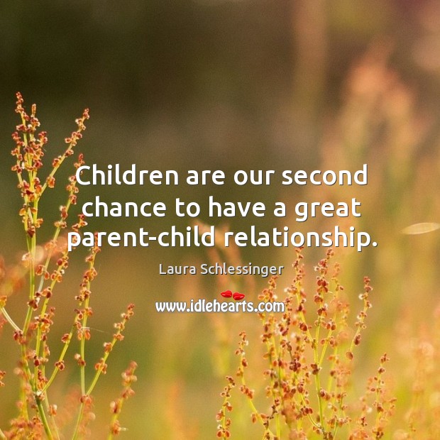 Children are our second chance to have a great parent-child relationship. Image