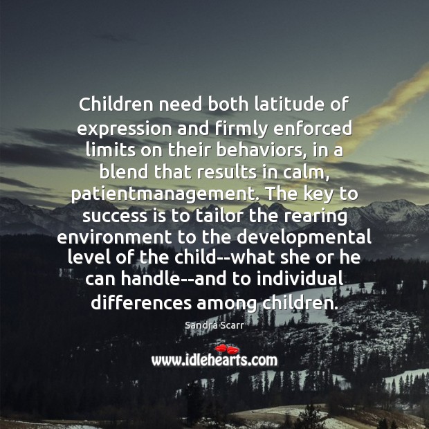 Children need both latitude of expression and firmly enforced limits on their Image