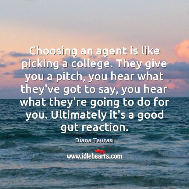 Choosing an agent is like picking a college. They give you a Image