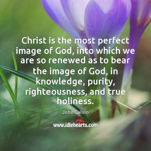 Christ is the most perfect image of God, into which we are John Calvin Picture Quote