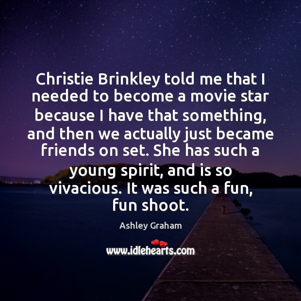 Christie Brinkley told me that I needed to become a movie star Image