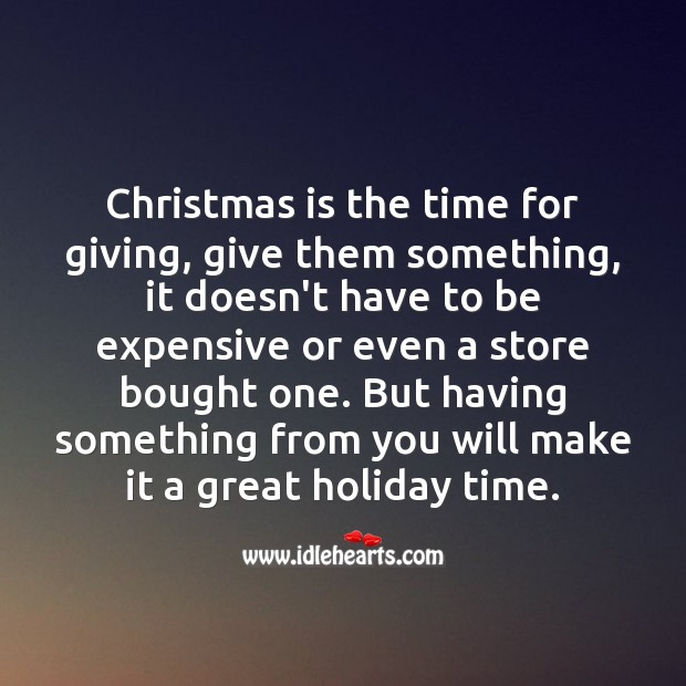 Christmas is the time for giving. Image