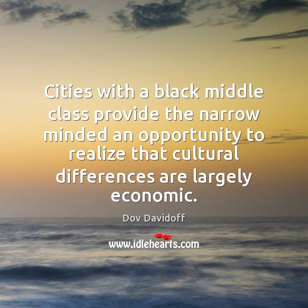 Cities with a black middle class provide the narrow minded an opportunity 