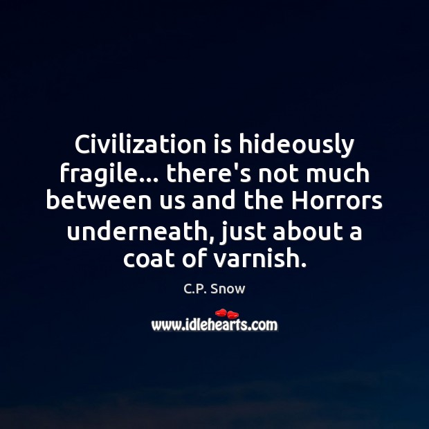 Civilization is hideously fragile… there’s not much between us and the Horrors Image