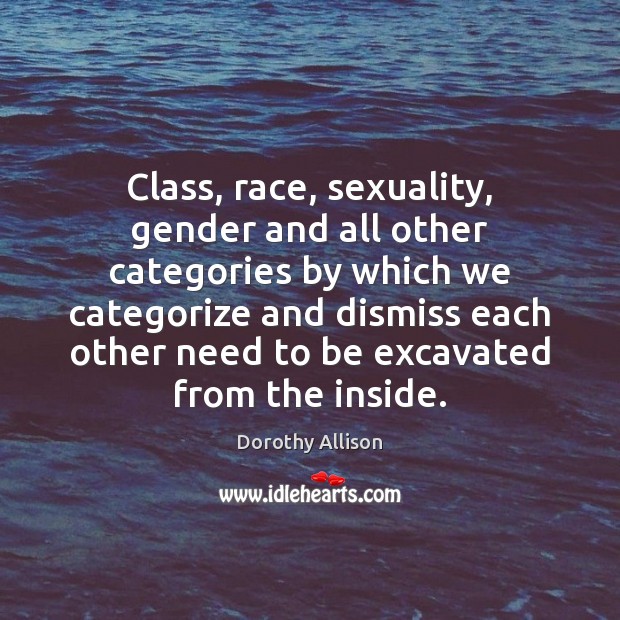 Class, race, sexuality, gender and all other categories by which we categorize Image