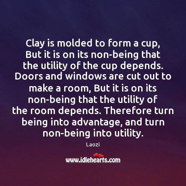 Clay is molded to form a cup, But it is on its Image