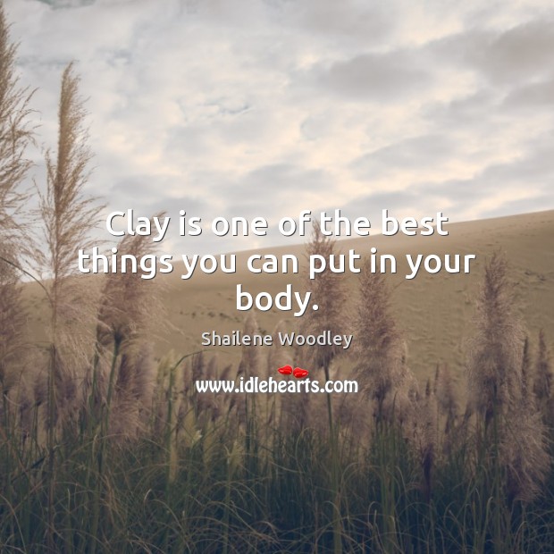 Clay is one of the best things you can put in your body. Shailene Woodley Picture Quote