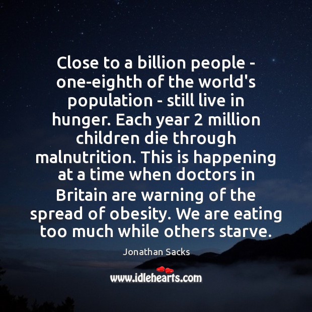 Close to a billion people – one-eighth of the world’s population – Image