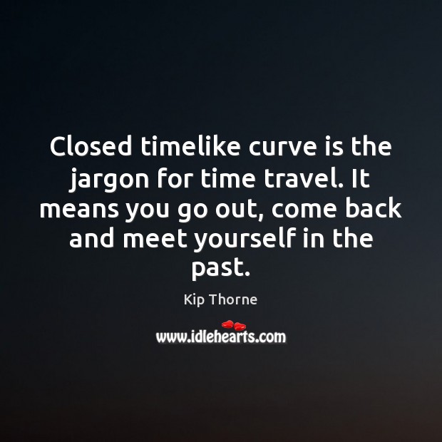 Closed timelike curve is the jargon for time travel. It means you Image