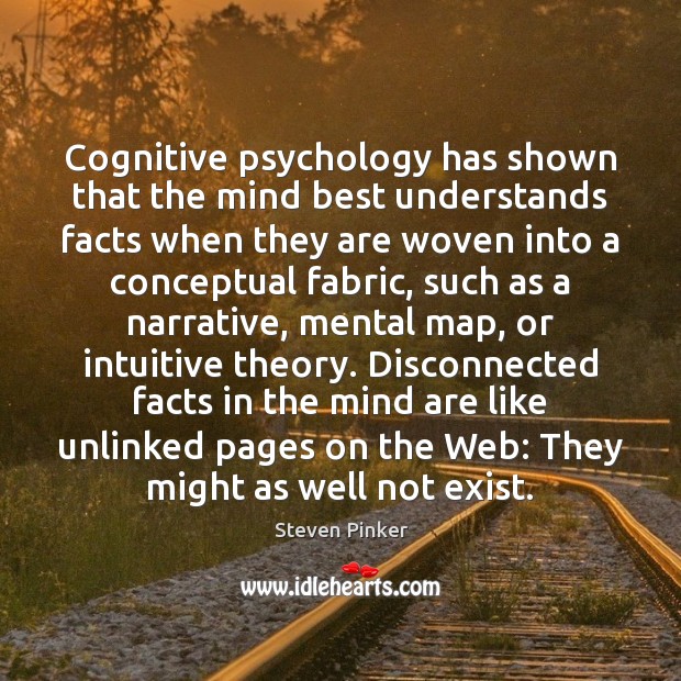 Cognitive psychology has shown that the mind best understands facts when they Image