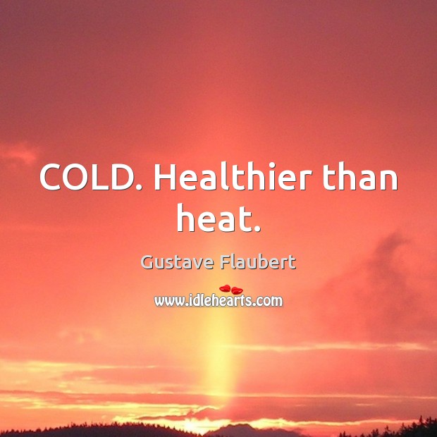 COLD. Healthier than heat. Gustave Flaubert Picture Quote