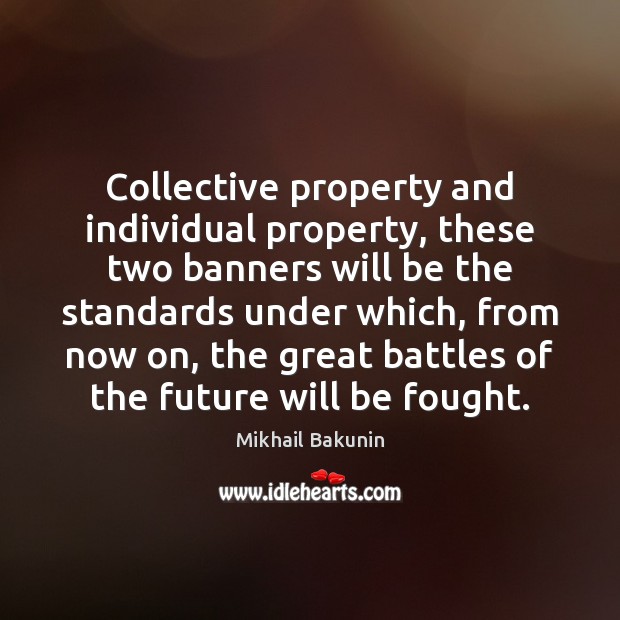 Collective property and individual property, these two banners will be the standards Mikhail Bakunin Picture Quote