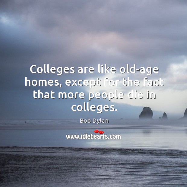 Colleges are like old-age homes Bob Dylan Picture Quote