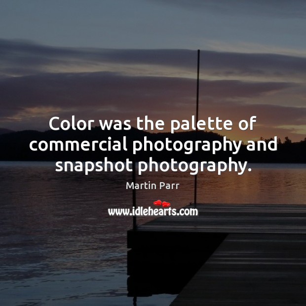 Color was the palette of commercial photography and snapshot photography. Image