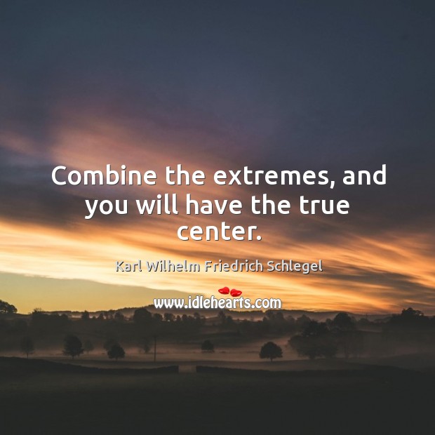 Combine the extremes, and you will have the true center. Image