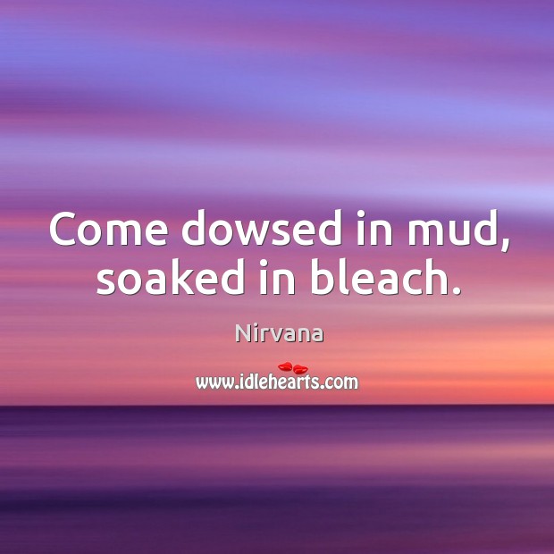 Come dowsed in mud, soaked in bleach. Nirvana Picture Quote