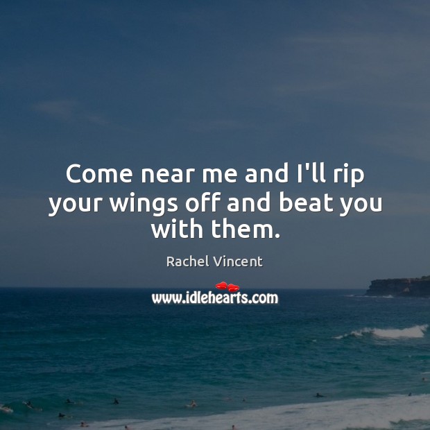 Come near me and I’ll rip your wings off and beat you with them. Image