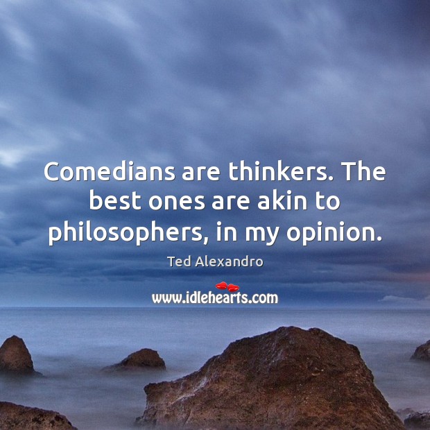 Comedians are thinkers. The best ones are akin to philosophers, in my opinion. Ted Alexandro Picture Quote