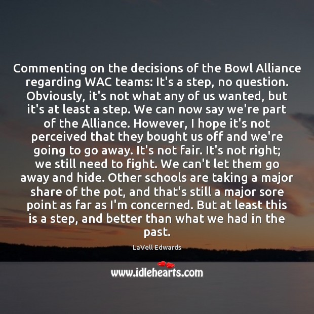 Commenting on the decisions of the Bowl Alliance regarding WAC teams: It’s Image