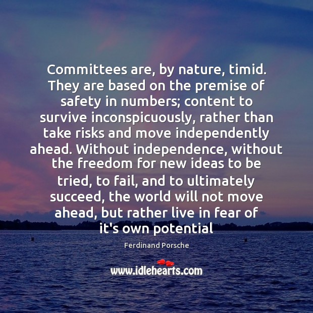 Committees are, by nature, timid. They are based on the premise of 
