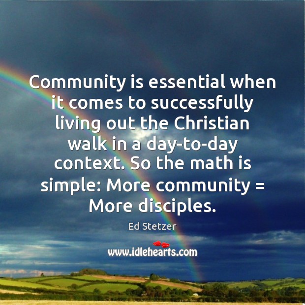 Community is essential when it comes to successfully living out the Christian Image