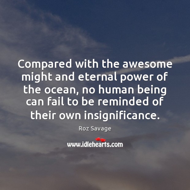 Compared with the awesome might and eternal power of the ocean, no Roz Savage Picture Quote