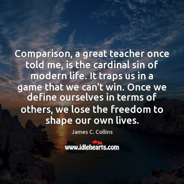 Comparison, a great teacher once told me, is the cardinal sin of Image