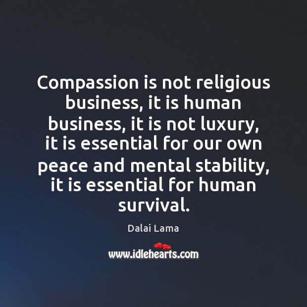Compassion is not religious business, it is human business, it is not Compassion Quotes Image