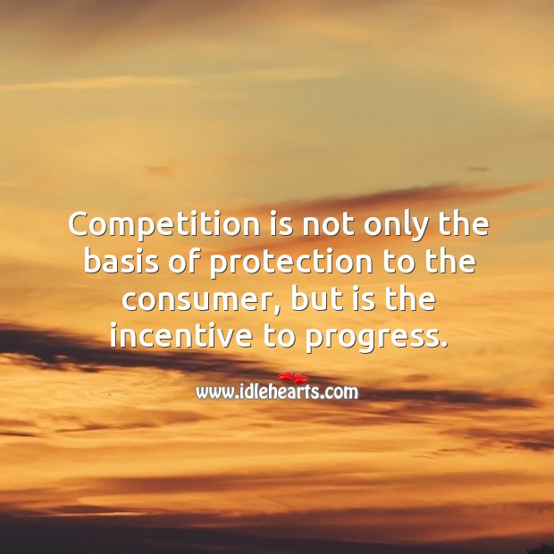 Competition is not only the basis of protection to the consumer Progress Quotes Image