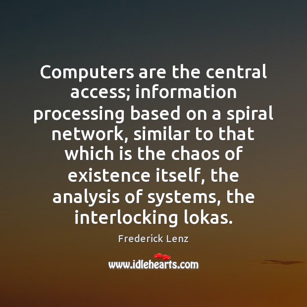 Computers are the central access; information processing based on a spiral network, Image
