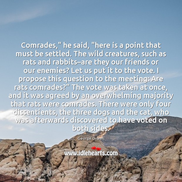 Comrades,” he said, “here is a point that must be settled. The Image
