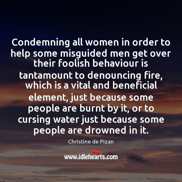 Condemning all women in order to help some misguided men get over Image