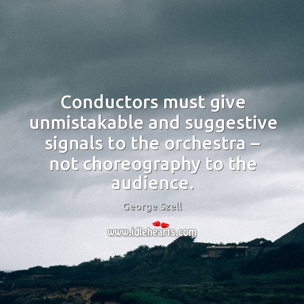 Conductors must give unmistakable and suggestive signals to the orchestra – not choreography to the audience. Image