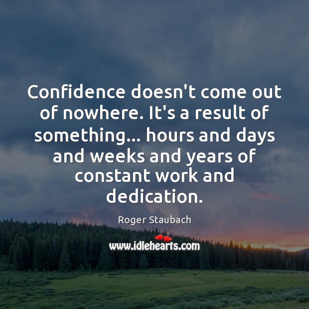 Confidence doesn’t come out of nowhere. It’s a result of something… hours Image