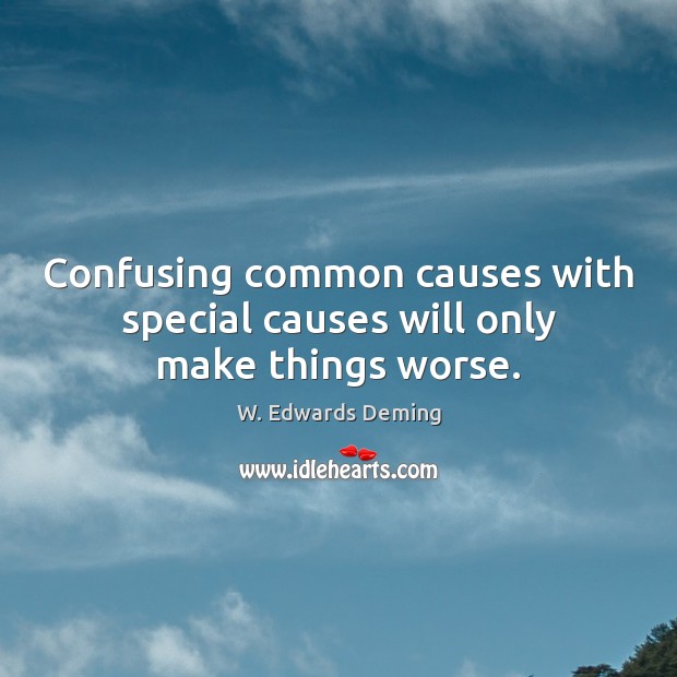 Confusing common causes with special causes will only make things worse. Image
