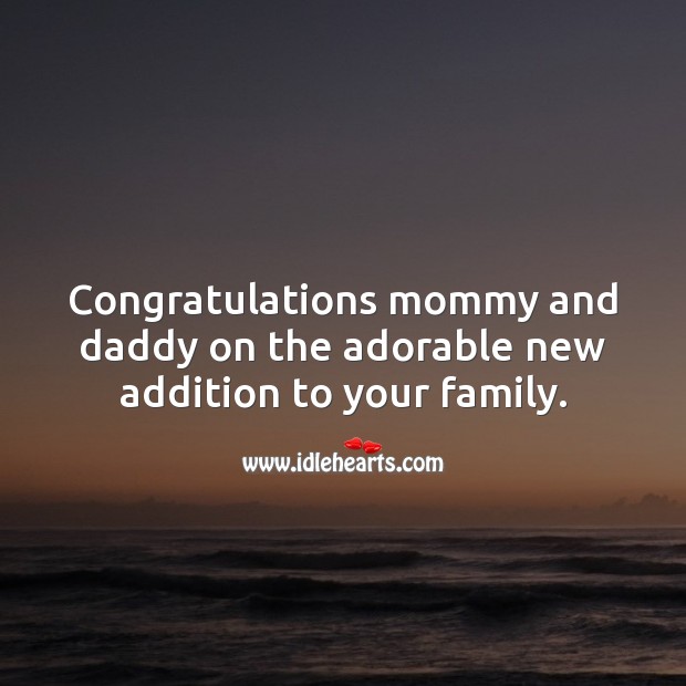 Congratulations mommy and daddy on the adorable new addition to your family. New Baby Wishes Image