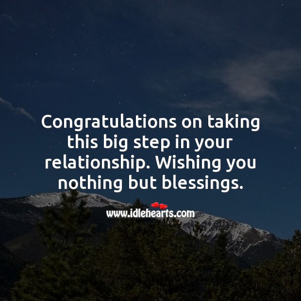Congratulations on taking this big step in your relationship. Blessings Quotes Image