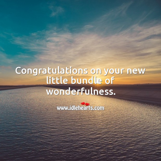 Congratulations on your new little bundle of wonderfulness. Baby Shower Messages Image