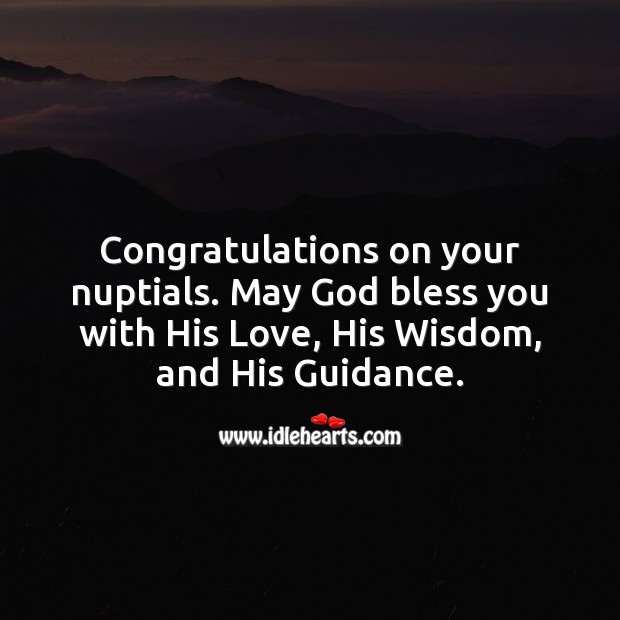 Congratulations on your nuptials. Religious Wedding Messages Image